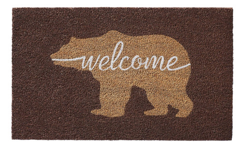 Hf Por Lt Bear Welcome - Felpudo 100% Fibra De Coco, 18 X 30