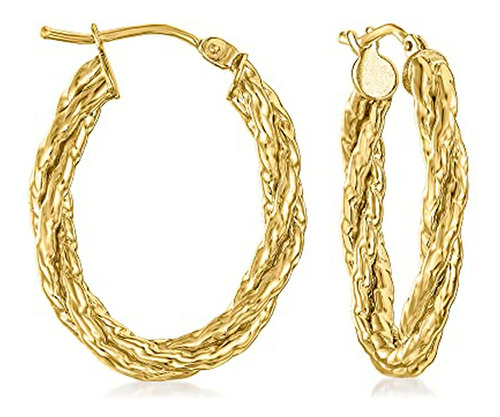 Ross-simons Italiana 14k Oro Amarillo Trenzado Pendientes D