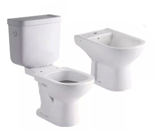 Imagen 2 de 9 de Juego Baño Bari Ferrum Inodoro Mochila Dual Bidet 1 Ag Tapa