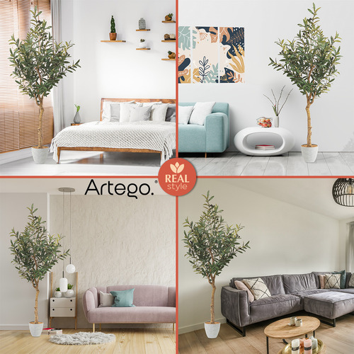 Planta Artificial Moderna Con Maceta Decorativa Olivo Tree Real Style Grande De 180cm De Alto Artego Para Hogar Sala Comercio Oficina