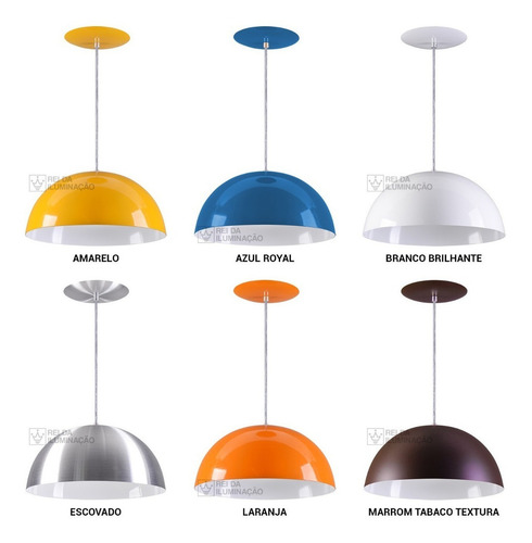 Luminária gaiola led de teto Rei da Iluminação Meia Lua 34cm