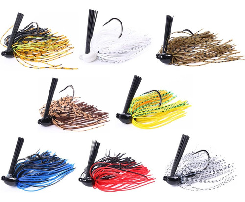 Pack X 3 Jig Señuelo De Pesca Falda Spinnerbait 10g 