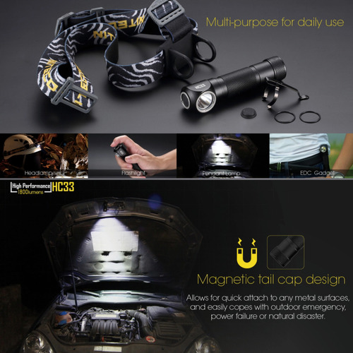 Lanterna De Cabeça Nitecore Hc33 1800lm Destacável Magnético