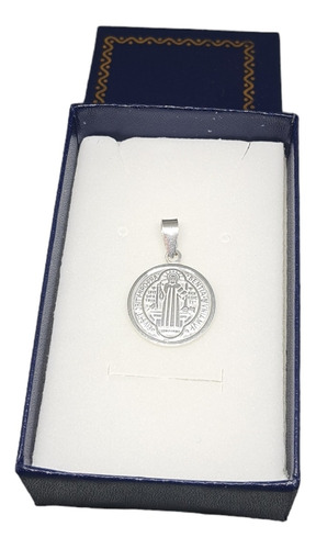 Medalla San Benito Plata Nacional 950 Tamaño 18mm