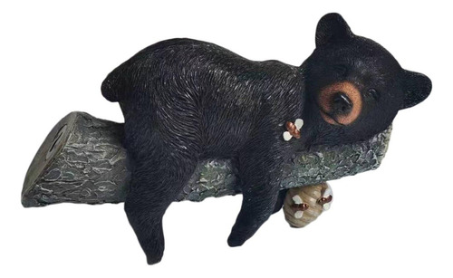 Urso Deitado Em Um Galho De Árvore, Estátua, Enfeite De Urso