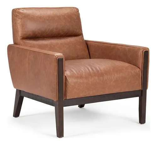 Poltrona Rosen Timber Cuero Camel