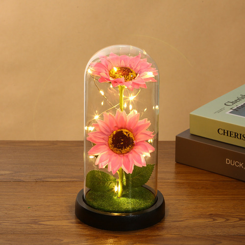 Regalo Para Mujer Girasol Flores Eternas Artificiale Con Luz