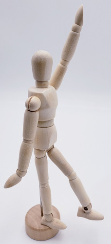 Boneco Articulado Madeira 14 Cm Desenho Moda E Arte