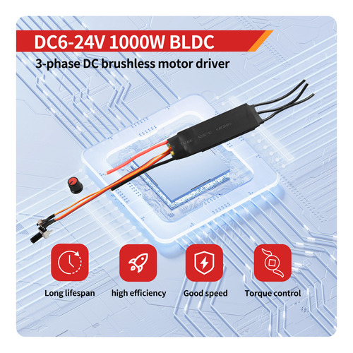 Zh Controlador De Motor Sin Escobillas Trifásico Dc6-24v