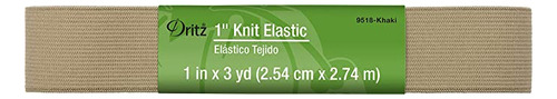 Dritz -caqui Tejido Elástico, Caqui, 3 Yardas X 1 Pulgada