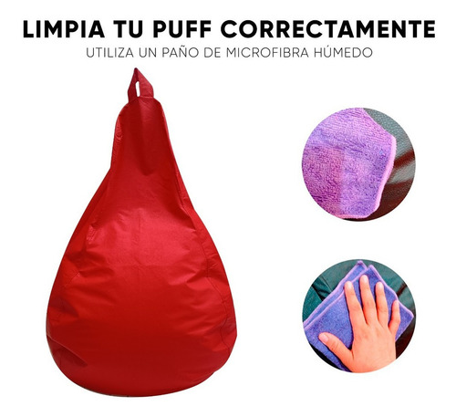Sillón Puff Pera Premium Confortable Rojo