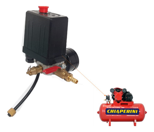 Jogo De Acessorios Compressor 140lbs Pressostato Manometro