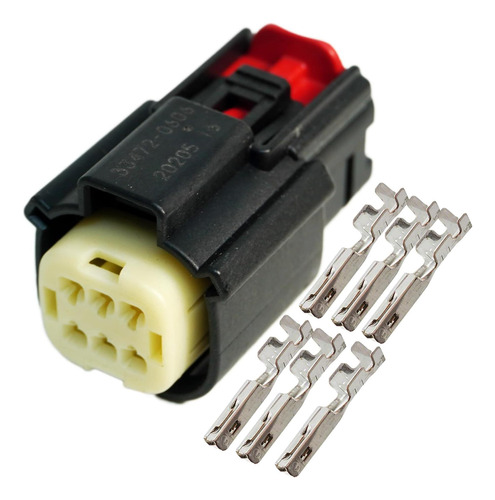 6 Pin Fila Dual Mx150 Negro Sellado 220a Hembra Para Harley