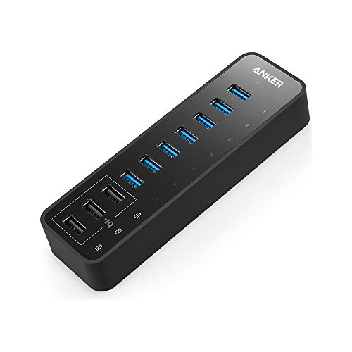 Anker 10 Port 60w Data Hub Con 7 Puertos Usb 3.0 Y 3 Puertos