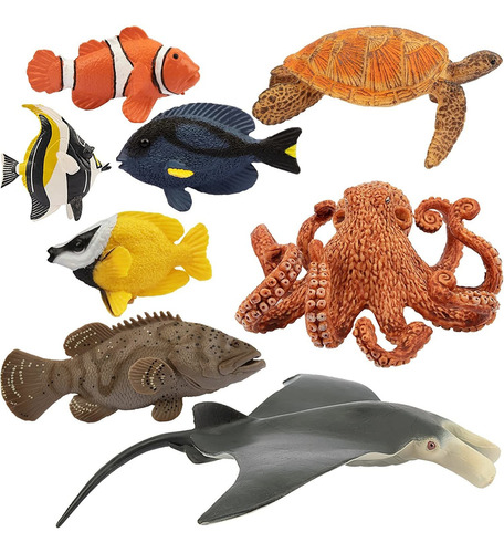 Toymany 8 Figuras De Animales Marinos De Juguete Para N...