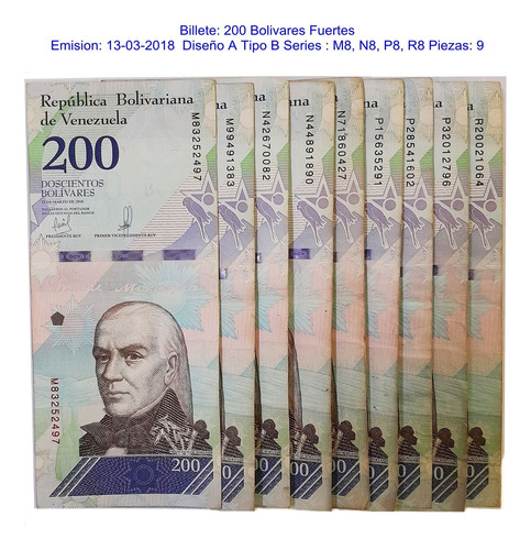 Billetes Antiguos De Venezuela 200 Bs F. 13-03-2018