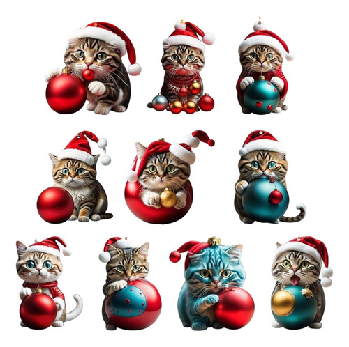 Nova Adornos Navideños Para Gatos, Adornos Colgantes Para