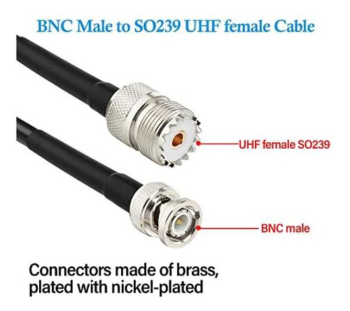 Xrds -rf Uhf Hemble So239 A Cable Mal De 10 Pies, Bnc A Uhf