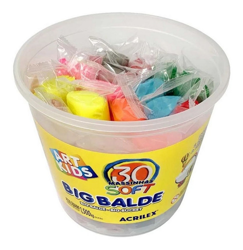Massinha De Modelar Soft Big Balde 30 Massas - Acrilex Full