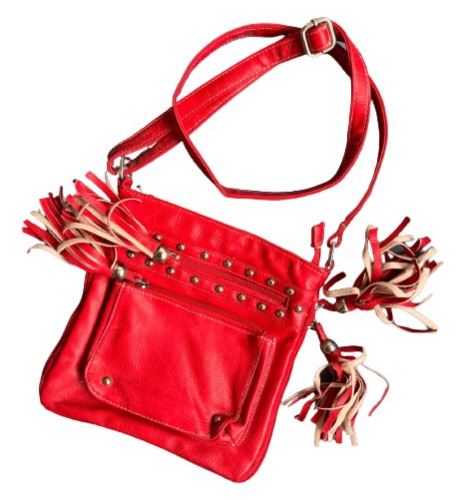 Cartera Roja Con Muy Lindos Detalles. Muy Poco Uso