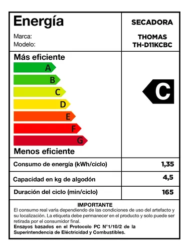 Secadora de Ropa Thomas TH-D11KCBC 11 kg.