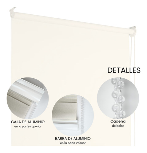 Persiana Enrollable Cortina Roller Lisa 120 X 180cm Colores Dorado Claro