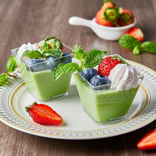 Mini Tazas Reposteria Postre Con Cucharas 100pzs Color Transparente