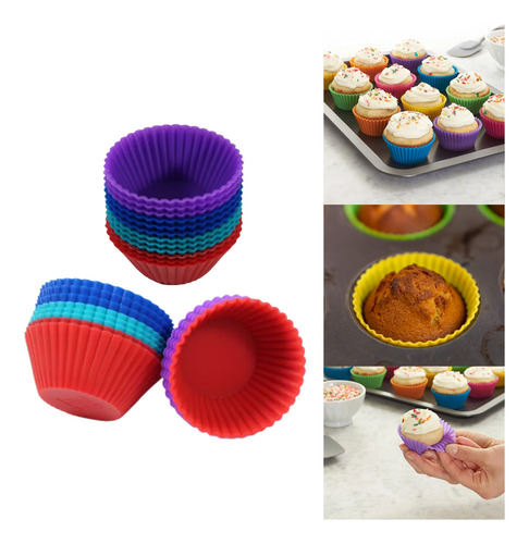 12 Forminhas Mini Cupcake Silicone Redonda Ø 5 Cm Gelatinas