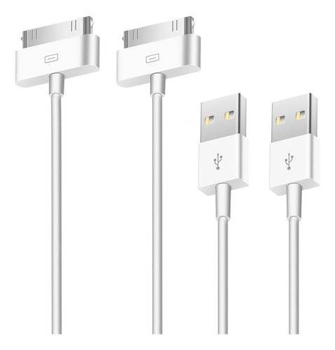 Trenro 2 Cables De Carga Usb De 30 Pines Para iPhone 4/4s