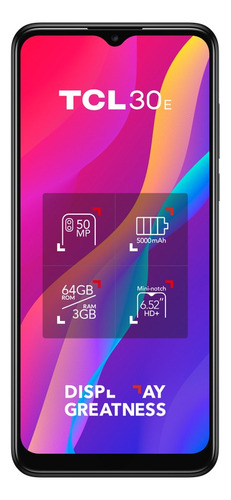 Smartphone Tcl 30e 3gb 50mp Color Gris Con Sensor De Huella