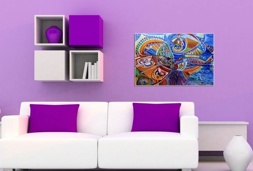 Vinilo Decorativo 40x60cm Abstracto Arte Colores Dibujo M4