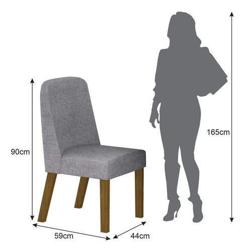 Conjunto Mesa Isis 200cm Tampo Orgânico Com Vidro Com 6 Wt