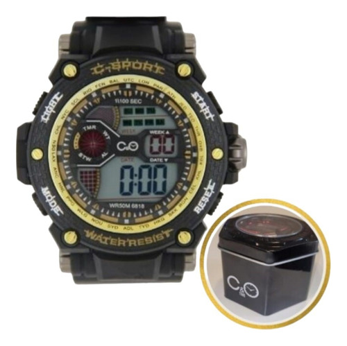 Reloj C&o Digital G-sport Negro C/dorado + Estuc - Queoferta