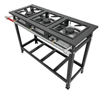 Comprar Fogão Profissional Industrial A Gás 3 Bocas Qs Alta Pressão Cor Cinza\u002Fgrafite Tipo De Conexão Gás Engarrafado À Gás(botijão)