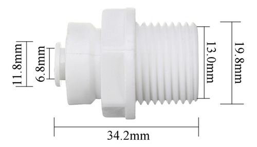 Conector Rosca 1/2 A Acople Rápido 1/4 Tubo 6 Mm Ø