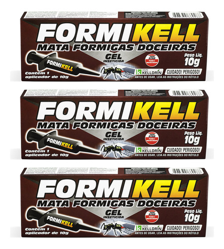 Mata Formigas Doceiras Formikell 10g Gel Com Aplicador 3 Un