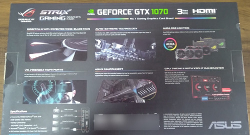 Nvidia Asus Rog Strix Geforce Gtx 1070 8gb Oc Edition (Usado)