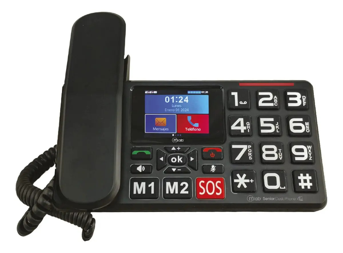 Telefono Senior Inalambrico Sobremesa 4g Sos 2.8 Mlab 9440 Color Negro
