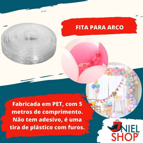 Imagem 3 de 9 de Kit Fita Arco Desconstruido + Ponto De Cola + Bomba P Balões