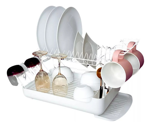 Escurridor De Platos 2 Niveles Con Soporte Para Copas Pinpin