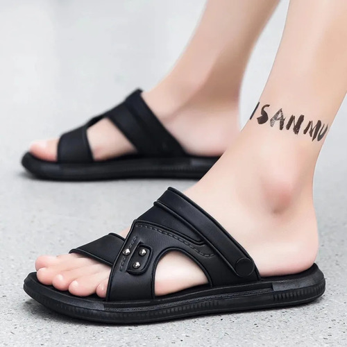 Sandalias De Verano Con Punta Para Hombre, Zapatos Abiertos,