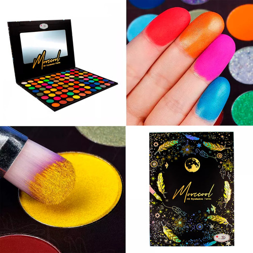 Paleta Sombras 88 Tonos Colores Multicolor Textura Suave