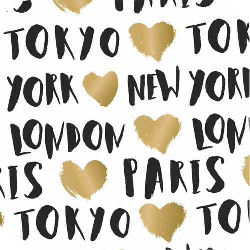 Papel De Parede Letra Tokyo New York London Kit 2 Rolos A434