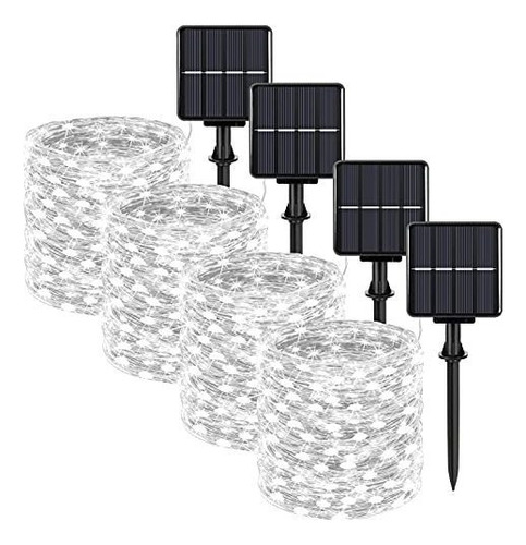 4 Luces Solares De Hadas Para Árboles De Navidad De Patio