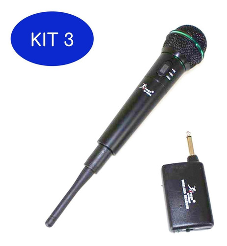 Kit 3 Microfone Sem Fio  Knup Alcance 30 Metros
