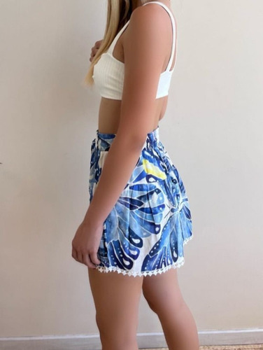Farm Shorts Estampado Borboblue Azul Farm
