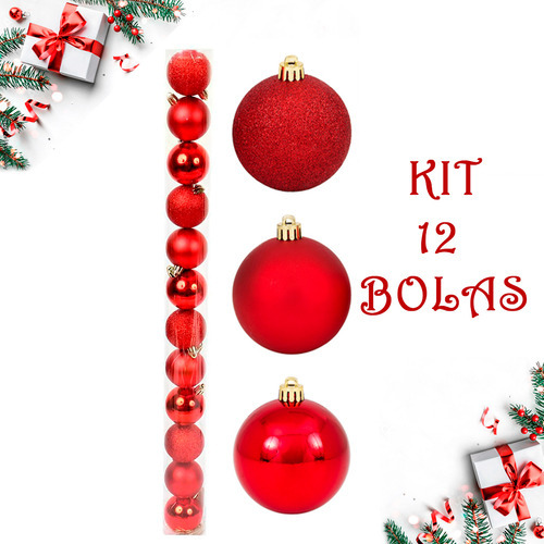 Bola De Natal 12 Unidades Lisa 5cm Bolinhas Decoração