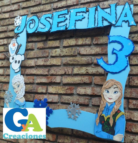 Marco Foto Selfie En Mdf Frozen Cumpleaños Infantiles