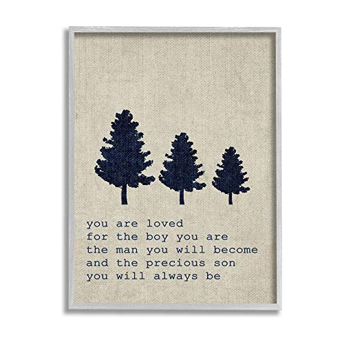You Are Loved Son Trees Gray Framed Wall Art, 11x14, De...
