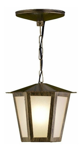 Lustre Pendente Sextavado L1c Ouro Velho Com 50cm Corrente